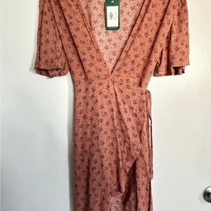 Mahina Terracotta Floral Midi Dress